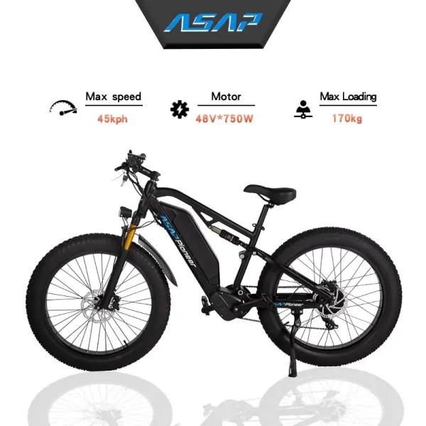 ASAP Pioneer XF-980 A6061 Mountain Ebike with Fat Tires Durable Frame 1000W Dual Motor 45 MPH for Off-Road Adventures Enhanced Terrain Performance