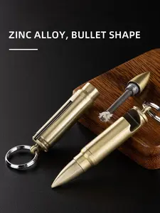 1 Pack Permanent Match Infinity Lighter with Multitool Keychain Bottle Opener (No lighter fluid Included), Reusable Waterproof Match Strike Anywhere, Bullet shaped, Cool Gag, for Men