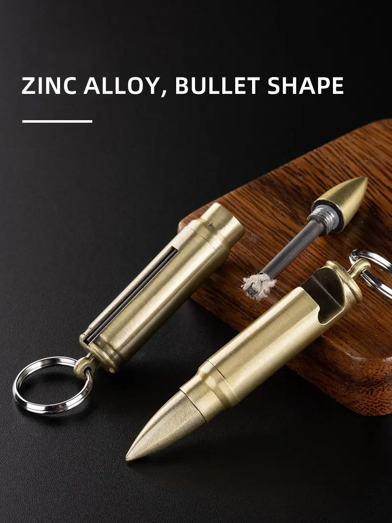 1 Pack Permanent Match Infinity Lighter with Multitool Keychain Bottle Opener (No lighter fluid Included), Reusable Waterproof Match Strike Anywhere, Bullet shaped, Cool Gag, for Men