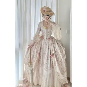 Robe A La Francaise Rococo Dress 18th Century Victorian Lady Royal Court Queen Marie Antoinette Costume Duchess Dress Ball Gown Floral Womenswear Clothes Check