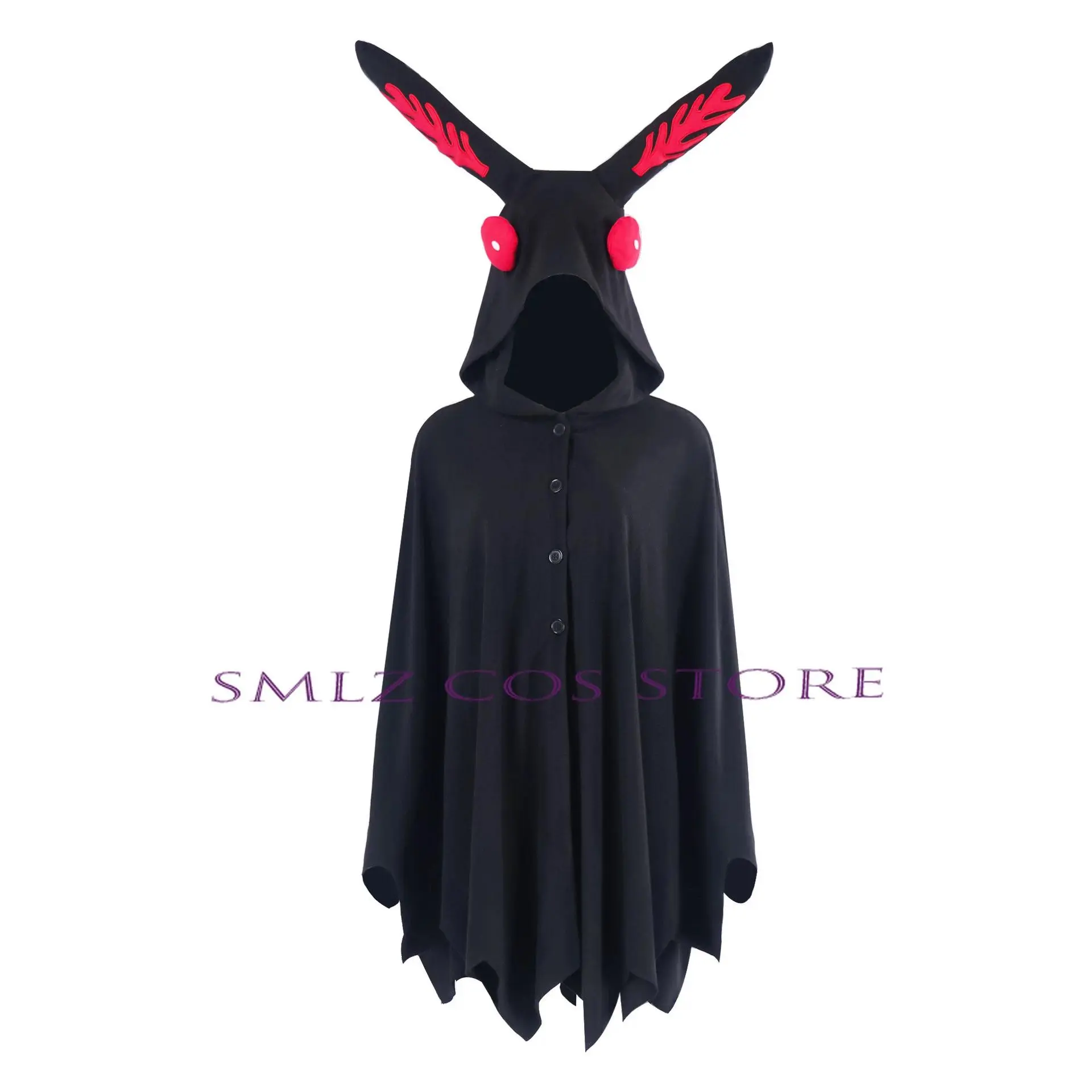 Mothman Cosplay Hooded Cloak Costume Anime Black Horrible Moth Cape Halloween Christmas Party Outfits for Adult Outfit