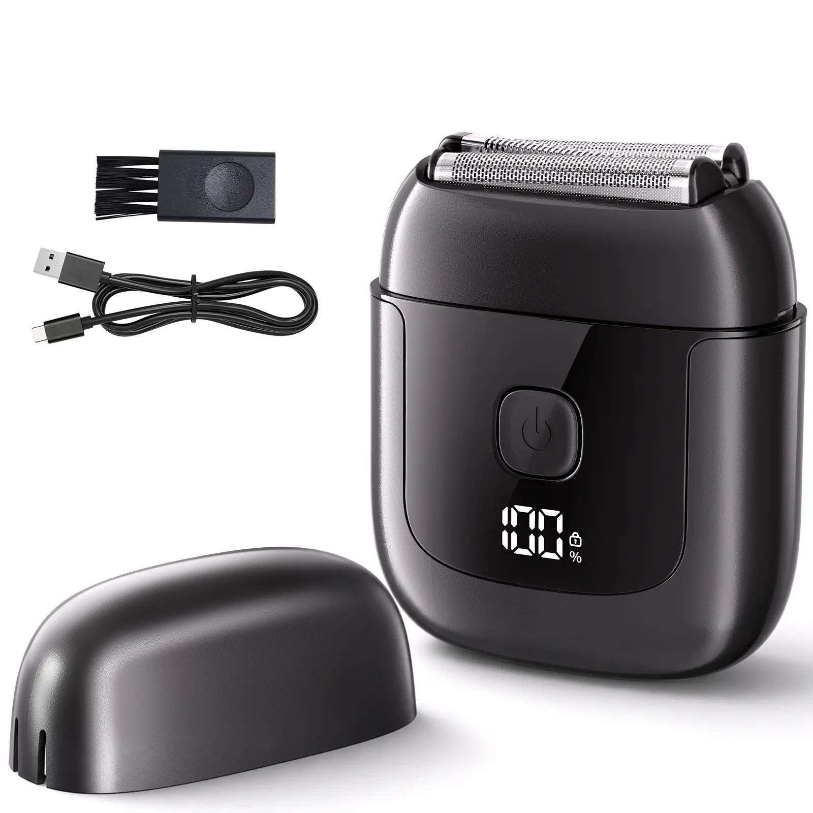 Electric Foil Shavers for Men: Mini Electric Razor with 3 Floating Blades, IPX7 Waterproof Foil Shaver, USB-C Rechargeable Shavers for Men with Travel Lock, Compact Grooming Gift for Home & Travel