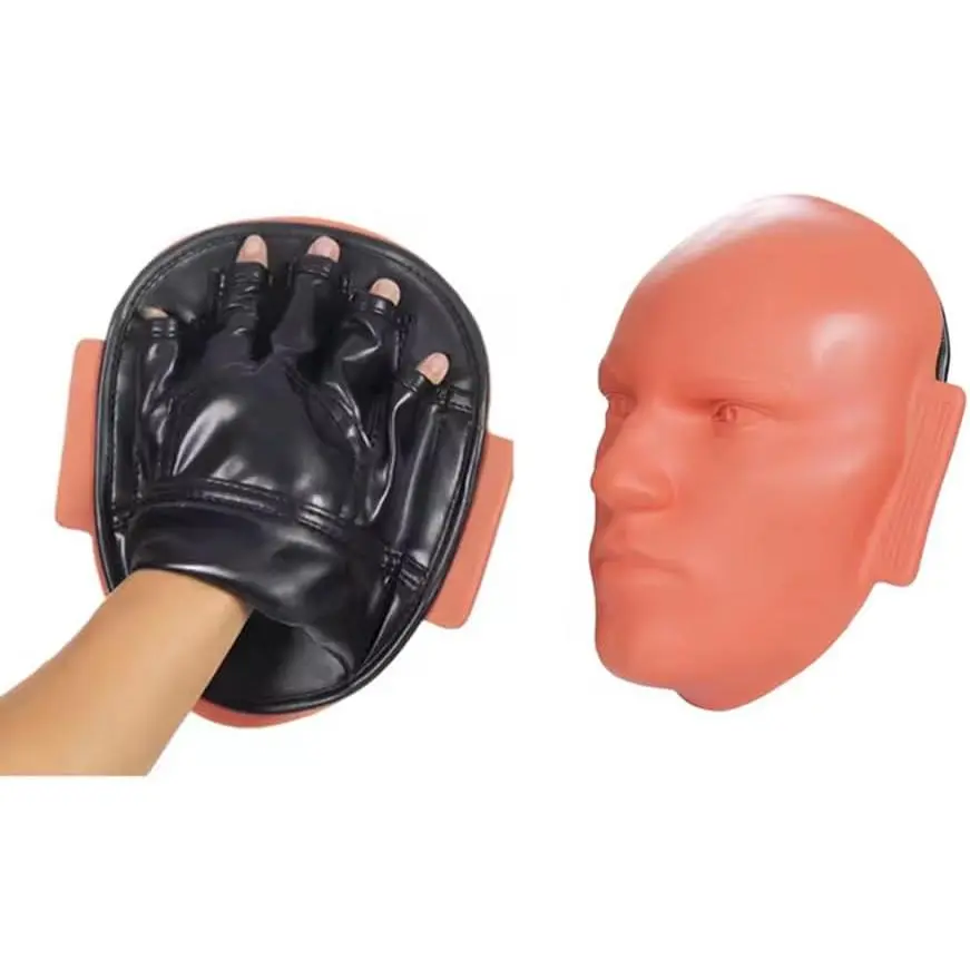 Realistic Human Face Punch Mitts – Realistic Urethane Foam Boxing Focus Pads for MMA, Muay Thai, and Martial Arts Training – Anatomical Target Coaching Mitts for Precision Striking