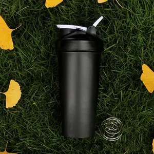 Multifunctional Protein Powder Shaker Cup, 800ML Large Capacity Outdoor Fitness Sports Water Bottle, High-End Smoothie Mixer Cup with Mixing Ball, Sports Drinking Bottle