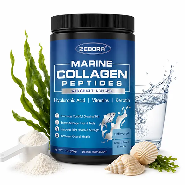 Marine Collagen Peptides Powder, Wild-Caught Hydrolyzed Fish Collagen with Hyaluronic Acid, Keratin & Multivitamins, Supports Skin, Hair, Nails & Joint Health for Women, Keto-Friendly, 50 Servings