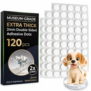 Large Mounting Putty, Extra-Thick Glue Dots Double Sided Removable - 0.8" Clear Museum Putty - Earthquake Putty & Museum Gel, Sticky Tack Dots for Collectibles, Action Figures & Decor, 120 count