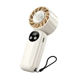 Portable USB-C Rechargeable Handheld Semiconductor Cooling Fan - 2000mAh, Cooling Mode, Small Size, USB-C Port, Long-Lasting, Compact, Versatile, LED, Touch Control, Waist/Undershirt Compatibility, TV Wheels Protection, Ideal for Travel Office Use