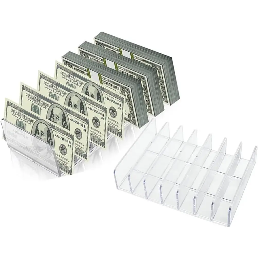 2 Pack   Organizer  Trays,7 Section Dividers  Organizer,Eyeshadow Makeup Palette Organizer,Clear Bill  Organizer for  Envelope Card