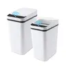 CLEALOM 2-Pack 3 Gallon Touchless Smart Sensor Trash Can，2-Pack 4 Gallon Smart Induction Trash Can，Small Smart Motion Sensor Trash Can, Slim Waterproof Trash Bin for Bedroom, Bathroom, Office, Living Room,White and Black Trash Can,Bathroom Gadget