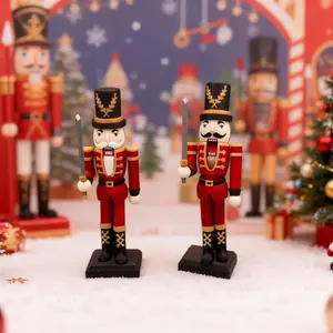 Mini articulated nutcracker fidget toy with stand.