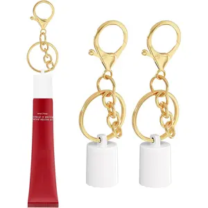 Lip Gloss Keychain Compatible for Summer Fridays Lip Balm, Lipgloss Cap and Holder Set