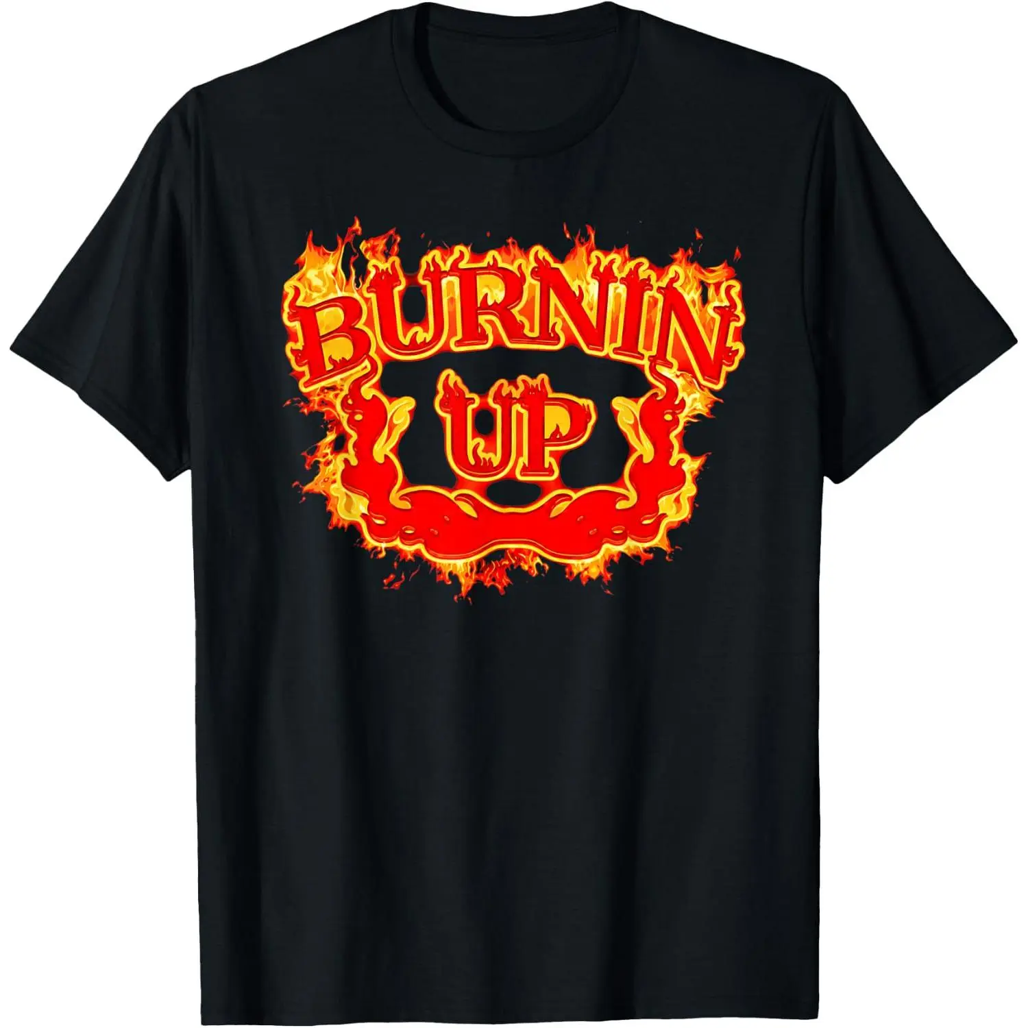 100%cotton Burnin Up Vintage Flames T-Shirt