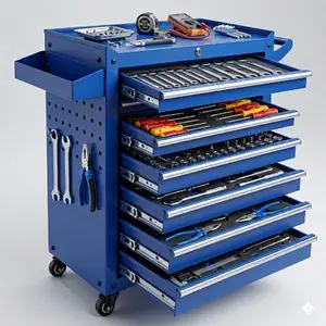 Large Capacity 7-Drawer Rolling Tool Chest  with Lock&Keys and Swivel Casters,Tool Chest with Multi-Sizes Drawers, Drawers Rolling Trolley Organizer Tool Box for Warehouse, Garage, Workshop, Repair Shop(Assembly Required) tiktokshopspringglowup
