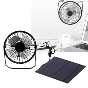 Solar Fan, 5W Cooling Fan with Mini Solar Panel, Mini Fan Solar Panel Set for Greenhouse, Dog House, Trailer, RV (No Energy Storage)