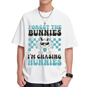 Men's Funny Easter T-Shirt Forget The Bunnies I'm Chasing Hunnies Graphic Tee Super Soft Lightweight Spring Casual Wear Easter 2026 Family Party & Holiday Gift - Menswear