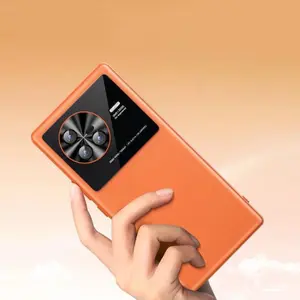 Ultra-thin Genuine Leather Mobile Phone Cover Suitable for Vivo X80 X80pro Lens Full Coverage Shockproof and Drop-proof Case