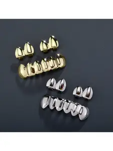 Halloween tooth jewelry set - glossy tooth covers - trendy for men - versatile - hollow hip-hop accessories - Tooth Gems
