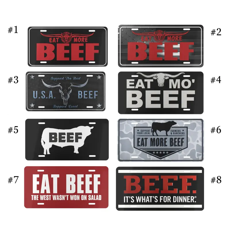 1pc 6x12in Aluminum Alloy License Plate - Automotive Exterior Accessory, Western Cattle Rancher Home Decor Plaque for Beef Lovers with Longhorn Bull Graphic