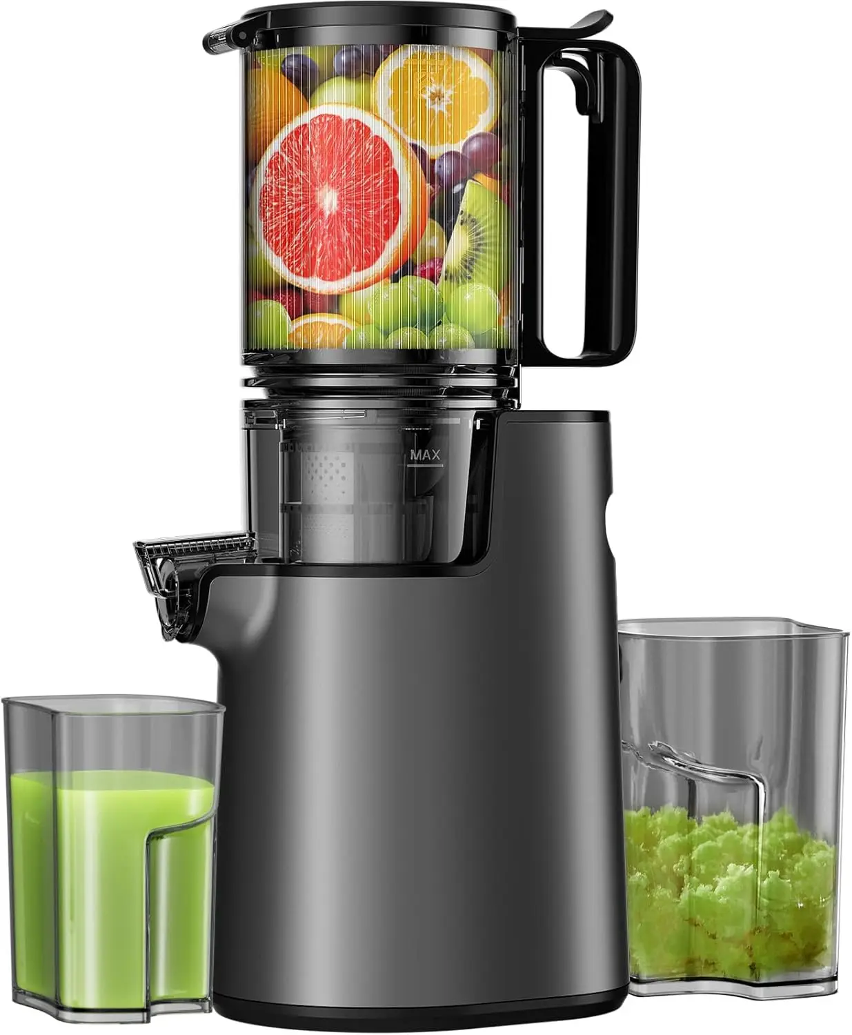 Cold Press Juicer, 5.3 Inch Large Feed Opening, Slow Masticator Chute, For Whole Vegetables and Fruits, High Yield, Easy to Clean,labordaydealsorday
