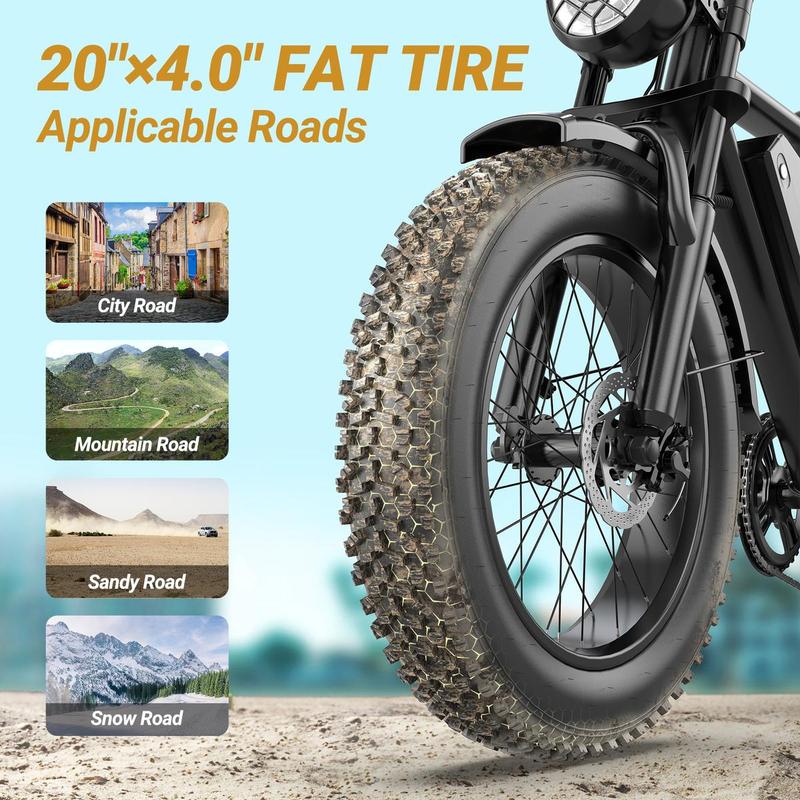 su8-01 Electric ebike |PeakPower 1500W | Full Suspension | TopSpeed 31 MPH | Range 40-70 Miles 48V 18Ah Removable Battery| 2-Seater Design | LED Headlights | 20Inch All-Terrain Fat Tires |UL 2849Certified ebike ebike e bikes bicicleta electrica speed