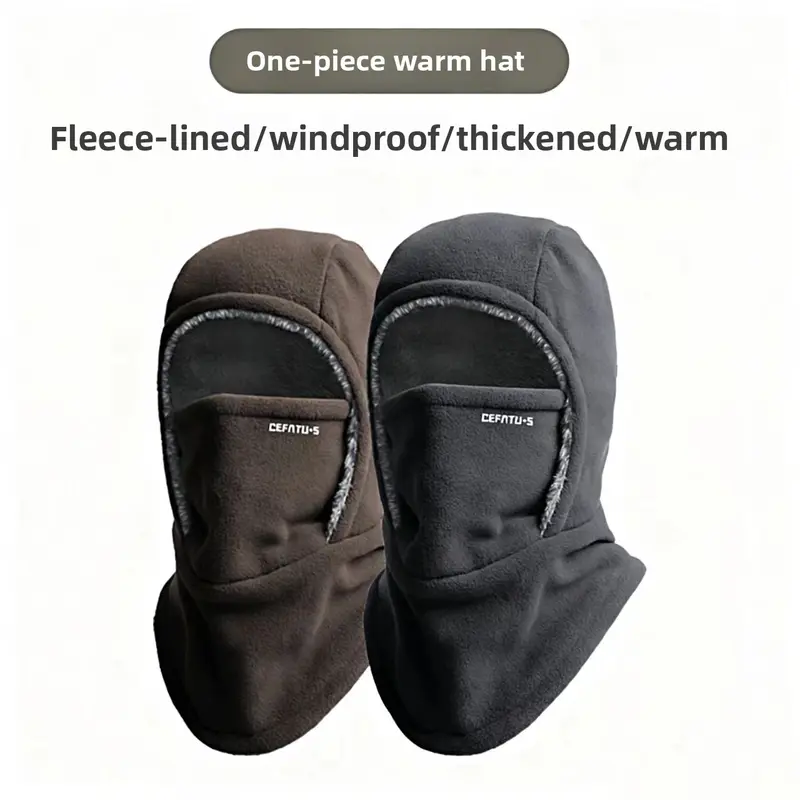 Men's and women's winter hats, scarves, masks, three-in-one thermal headgear, outdoor riding, cold and windproof
