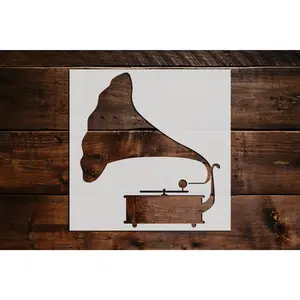 Large Horn Record Player Stencil - Art and Wall Stencil