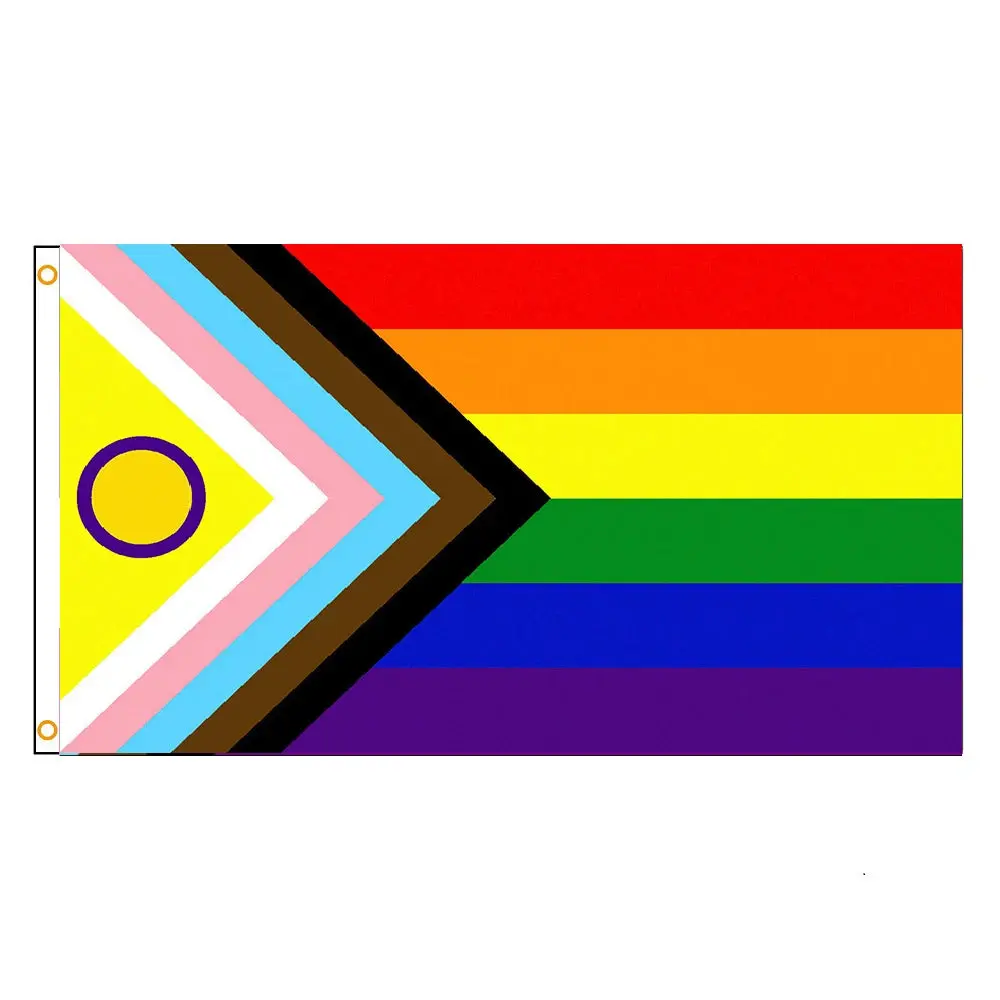 Progress Pride Rainbow Flag 3x5 ft – LGBTQ+ & Intersex Inclusive Flag for Pride, Home, or Events