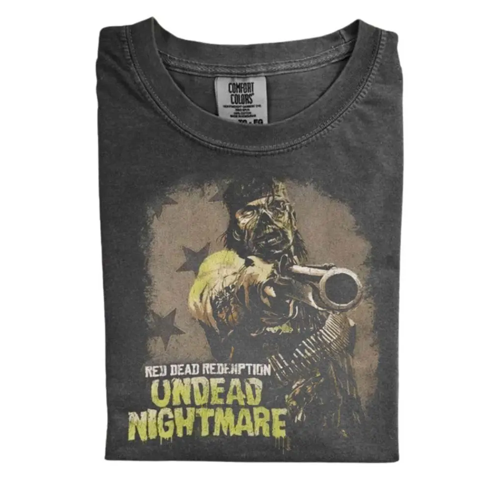 The Red Dead Redemption Undead Nightmare Comfort Color T-Shirt, Zombie Cowboy Graphic Tee, Western Action Game Shirt, Gamer Gift, Gift for Men, Gift for Women, Crew Neck T-shirt, Trending T-shirt