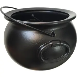 8inch Black Large Bucket - Halloween Candy Bucket, Trick or Treat, St. Patrick's Gold Jar Decoration, Party Supplies Witch Kettle