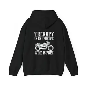 Therapy Is Expensive Wind Is Free Motorcycles Riding Hoodie, Men Women Motorcycle Lovers Christmas Gifts Motorcycle Hoodie