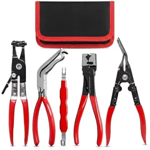 5 Set Automotive Electrical Disconnect Pliers Kit with Connector Removal Tool, Hose Removal Pliers & Automotive Clip Removal Tool for Auto Repair, Mechanic Tools for Cars, Trucks, SUVs