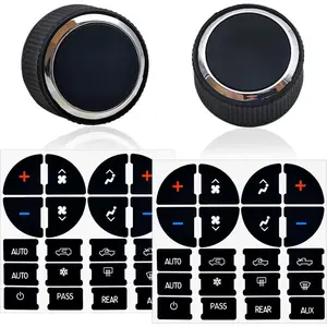 2 Packs Rear Radio Volume Control Knob with AC Dash Button Sticker Repair Kit (2 Packs) for GM22912547 and Compatible with 07-14 Chevrolet Chevy GMC Buick Cadillac
