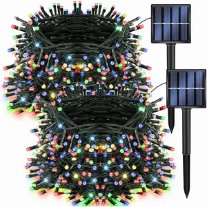 2 Pack Total 400LED 132FT Multi-Colored Christmas Solar String Outdoor Lights, Solar  with 8 Modes  Fairy Lights for Bedroom Patio Garden Tree Party Yard Decoration