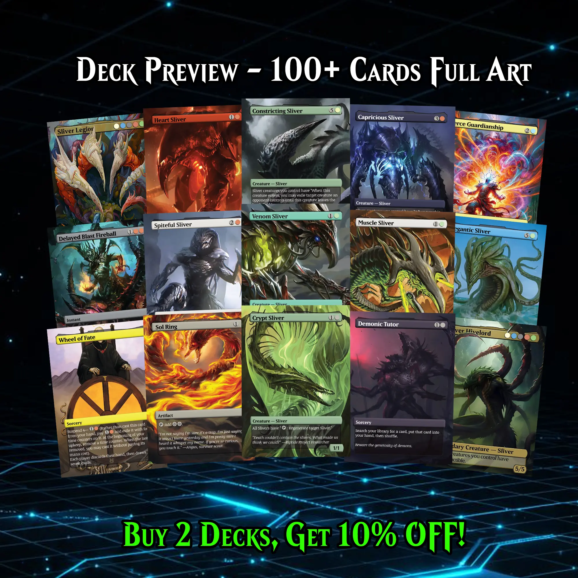 THE FIRST SLIVER – CUSTOM MTG PROXY COMMANDER DECK – PREMIUM