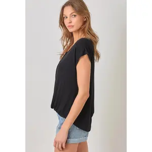 Surplice V-Neck Short - Black