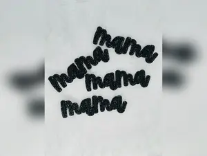 Black Mama With Glitter Embroidered Patch