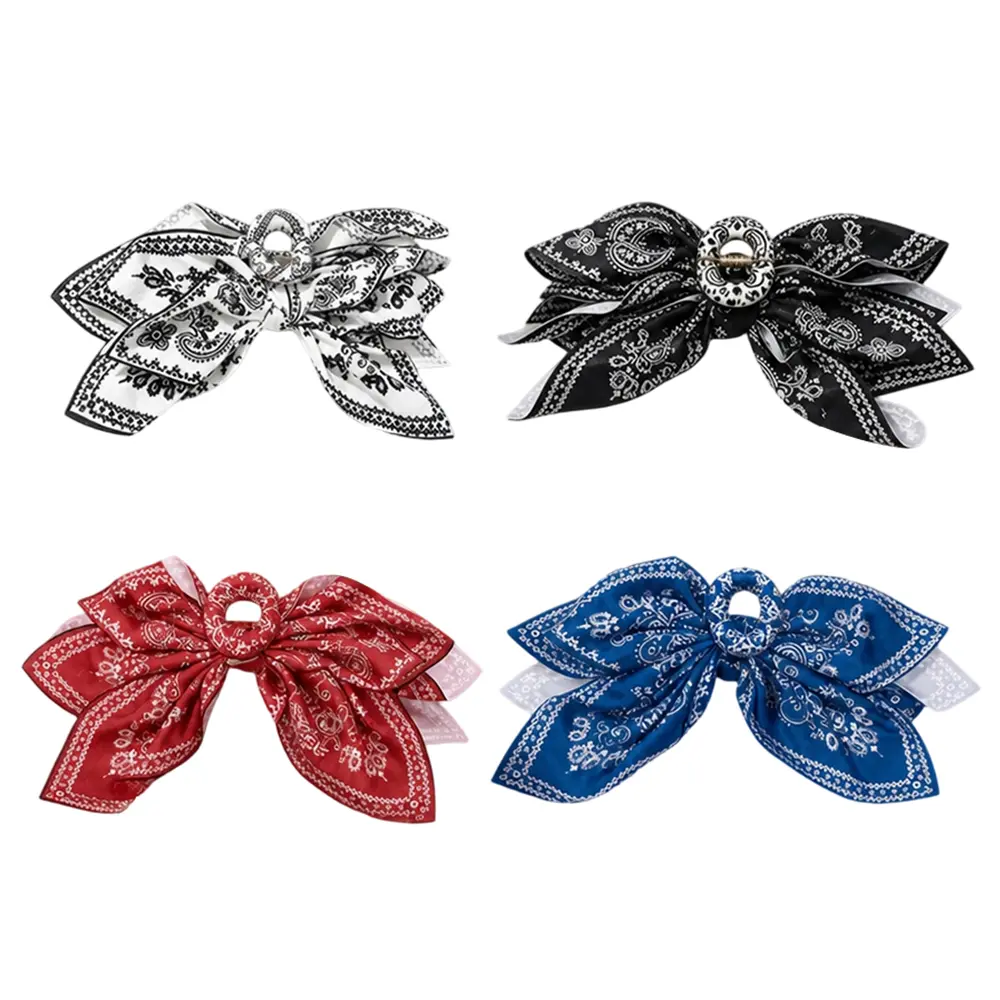 Bow Claw Clips Bow Hair Clips Black White Paisley 4PCS Big Hair Bows for Women Butterfly Styling Large Hair Clips for Thick Hair for Girls Hair Accessories for Teen Gifts for Ladies