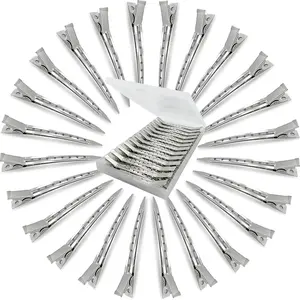 24 count Metal Duck Billed Hair Clips for Women Styling Sectioning,  Hair Pins for Long Hair,  Curl Loc Clips for Thick Hair Roller, Salon, Bows DIY