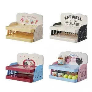 Premium 2-Layer Pet Treat Station & Meal Tray - Stylish Dopamine Color Pet Organizer - The Perfect Gift for Cat & Dog Lovers - Anti-Knock Over Design for Playful Pets Adjustable Height Foldable storage space-saving home organization rack