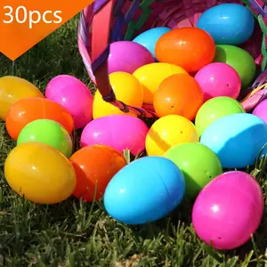 30 Plastic Bright Easter Eggs Set, Perfect for Easter Egg Hunt/surprise Eggs/easter Scavenger Hunt
