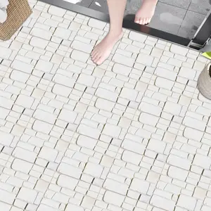 10pcs Thick Matte Stone Texture Floor Stickers, Waterproof Non-Slip Durable Easy Peel, Bathroom Entryway Kitchen Renovation Tiles