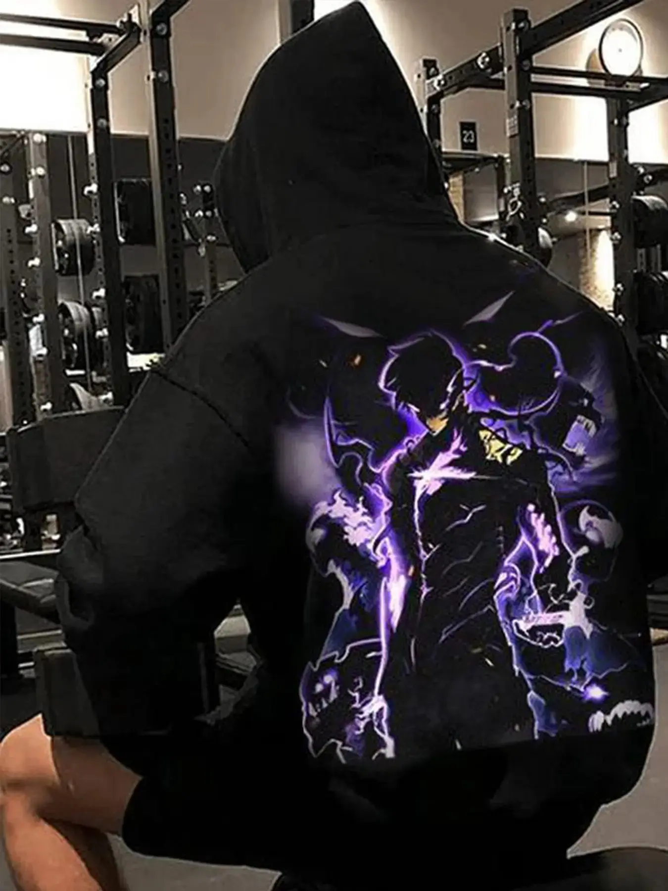 Anime Graphic Hoodie Long Sleeve Unisex Vintage Print Loose Wash Design Knit Fabric Casual Fashion Gift for Spring & Fall
