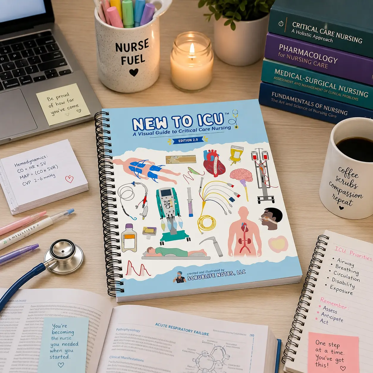 New to ICU 2.0 Edition – Visual Guide to Critical Care Nursing, ICU Nurse Study Guide & Essential Reference for Nursing Students