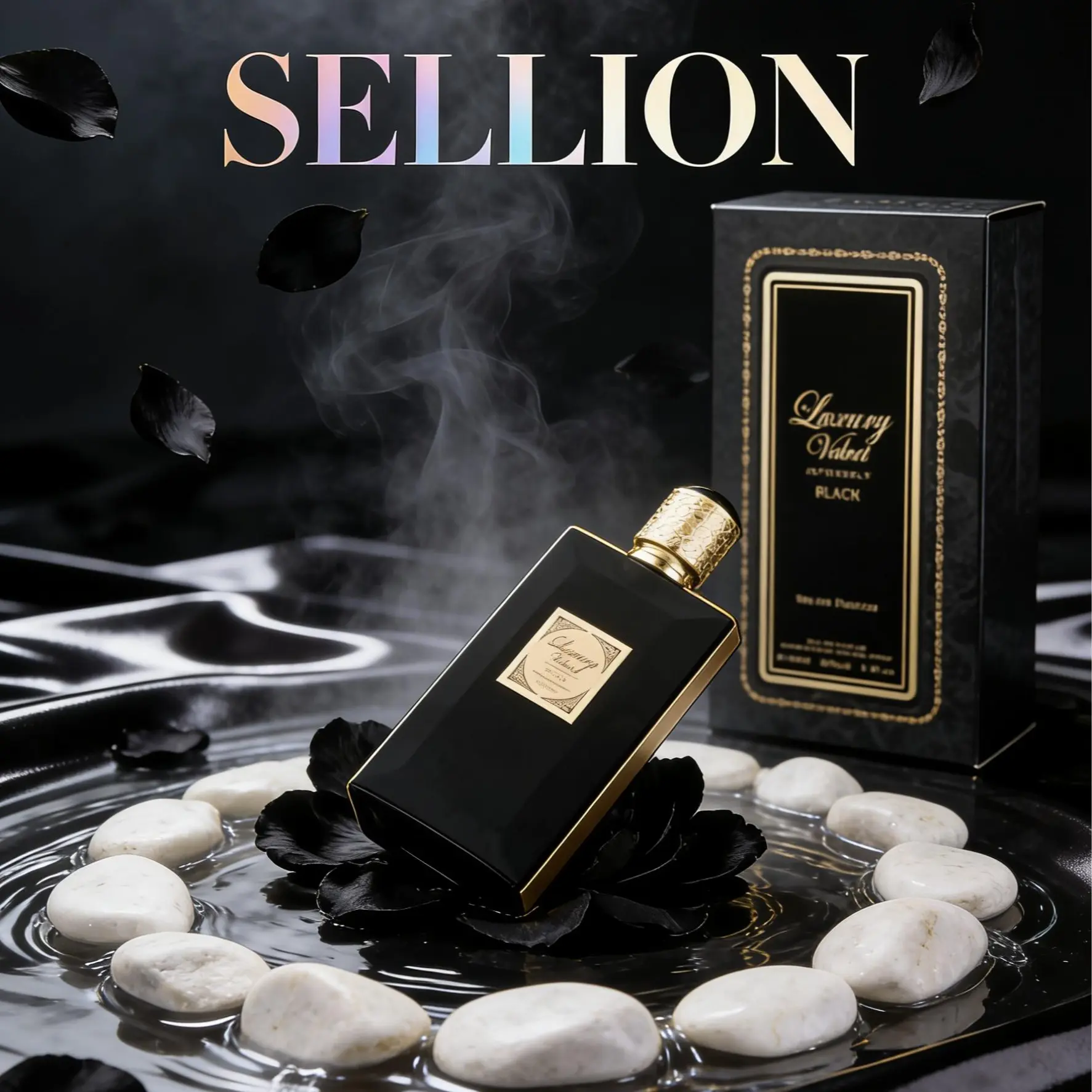 SELLION Midnight Velvet Intense Black Luxury Alcohol-Based Eau de Parfum for Men - Masculine Oriental Fragrances, Sensuous Vanilla, Woody Scents, Scent Fragrance, Single Item, Masculine Fragrances