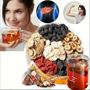 Packs Ginseng Liubao Berry Kidney Tea - Natural Herbal Formula with Ginseng, Goji Berries & Turmeric for Men'S & Women'S Kidney Support, Urinary Health, Energy & Vitality - 1-Year Shelf Life, Easy-to-Use Tea Bags, Traditional Chinese Medicine Sup