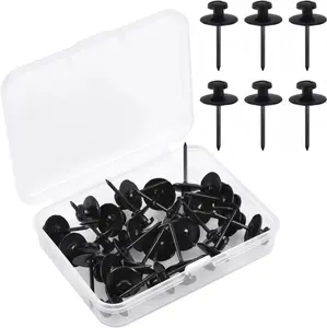 30 count Double Headed Picture Hanging Nails,Wall Hangers Without Nails, Thumb Tacks for Wall, Renter Friendly Decor Push Pins for Tapestry Frame Art Picture,Wall Pins for Hanging