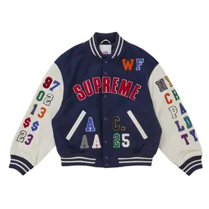 Supreme Men's Praises Varsity Jacket Navy, from StockX
