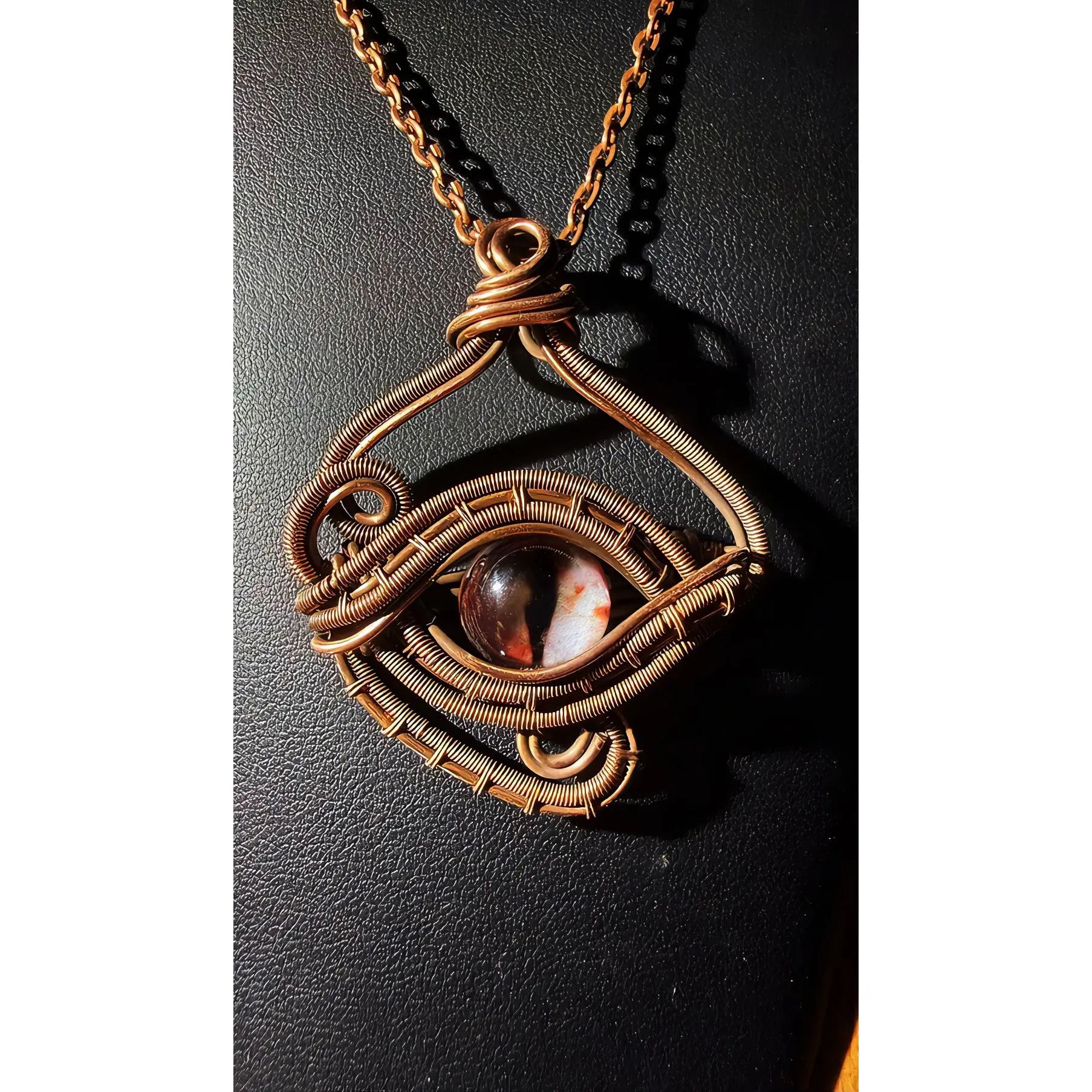 A necklace handwoven from copper wire.OOAK Copper Wire Wrap Necklace – Handcrafted Metal Art Pendant, Wearable Sculpture, Unique Gift, Hand Crafted Necklaces, Artistic Necklaces
