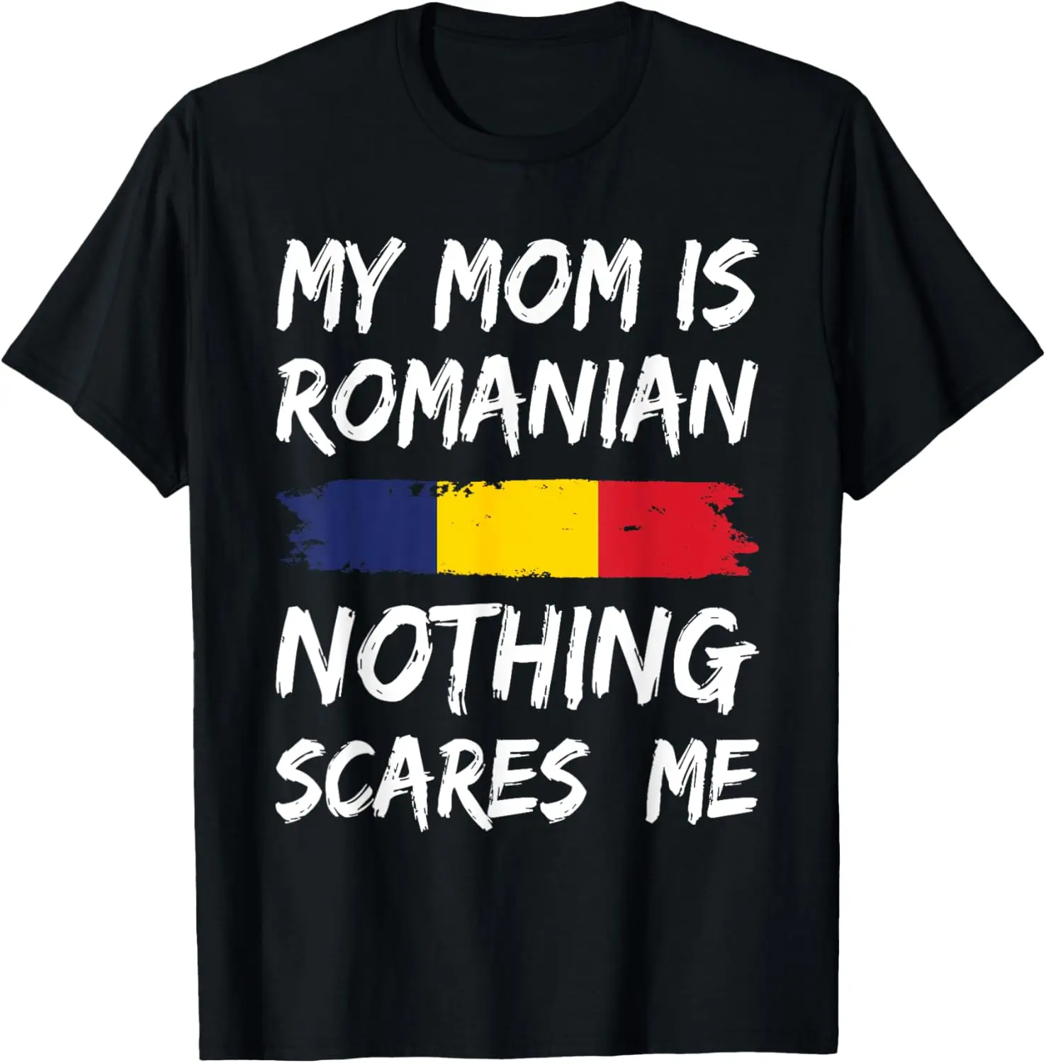 Men's Vintage Graphic Tshirt, Funny My Mom Is Romanian Distressed Flag Print, 100% Cotton Shortsleeve Round Neck Tee