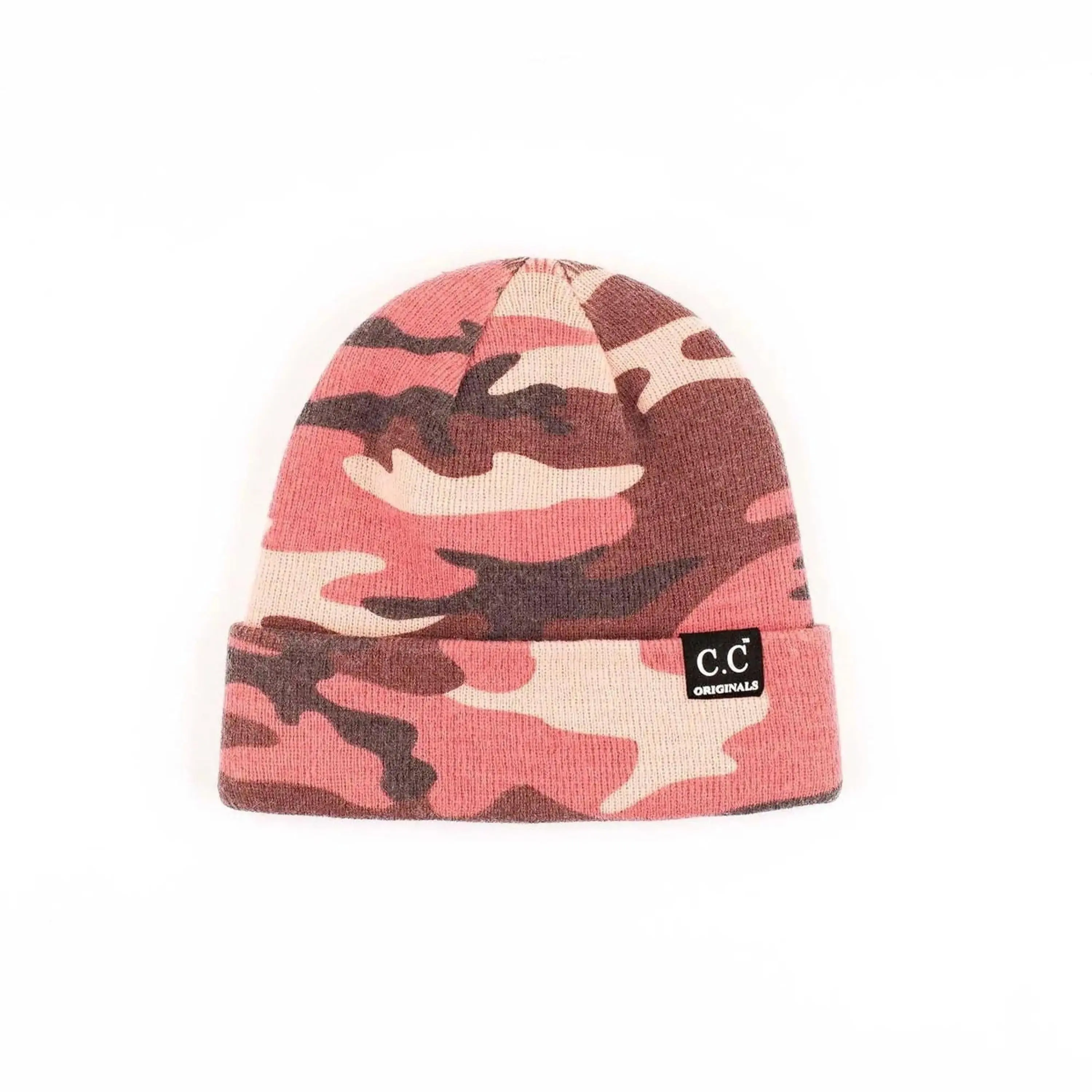 CC Camo Outdoor Adventure Fashion Trendy Print Beanies Unisex Super Soft Acrylic Cozy Warm One Size Fits Most